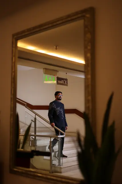 Groom photography at an engagement in Lucknow by EDP Studio