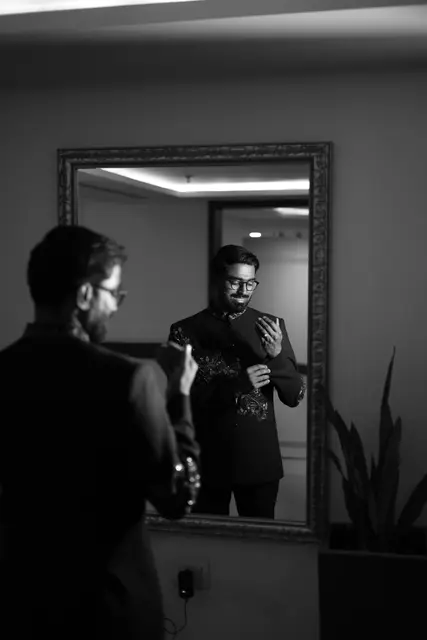 Candid engagement groom moment by EDP Studio Lucknow