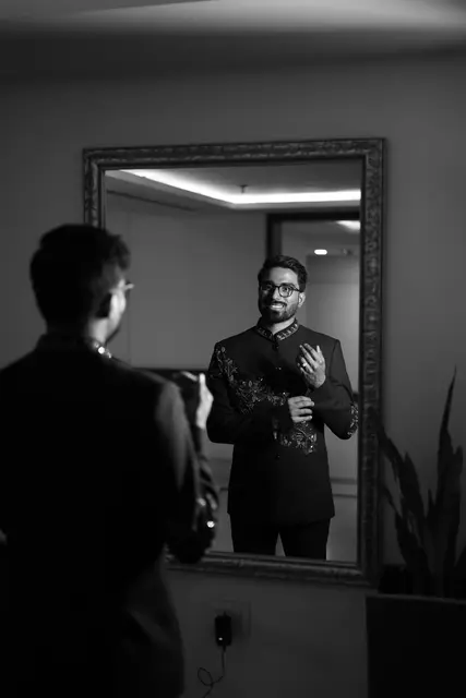 Groom photography at an engagement in Lucknow by EDP Studio